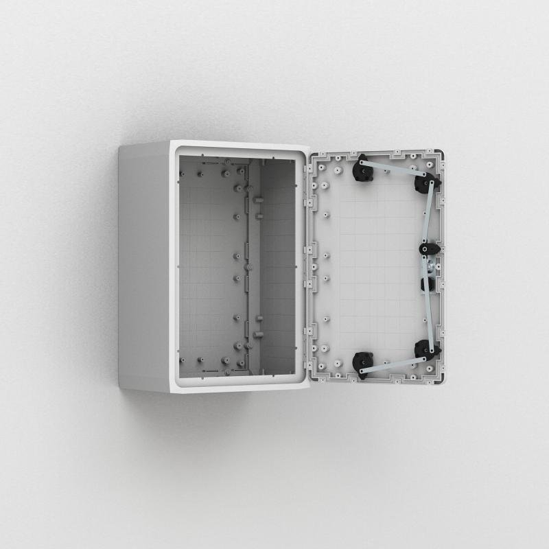 UDPT10075 nVent Hoffman Wall mounted, 1000x750x320, Combinable enclosure, glazed door, no MP, polyes
