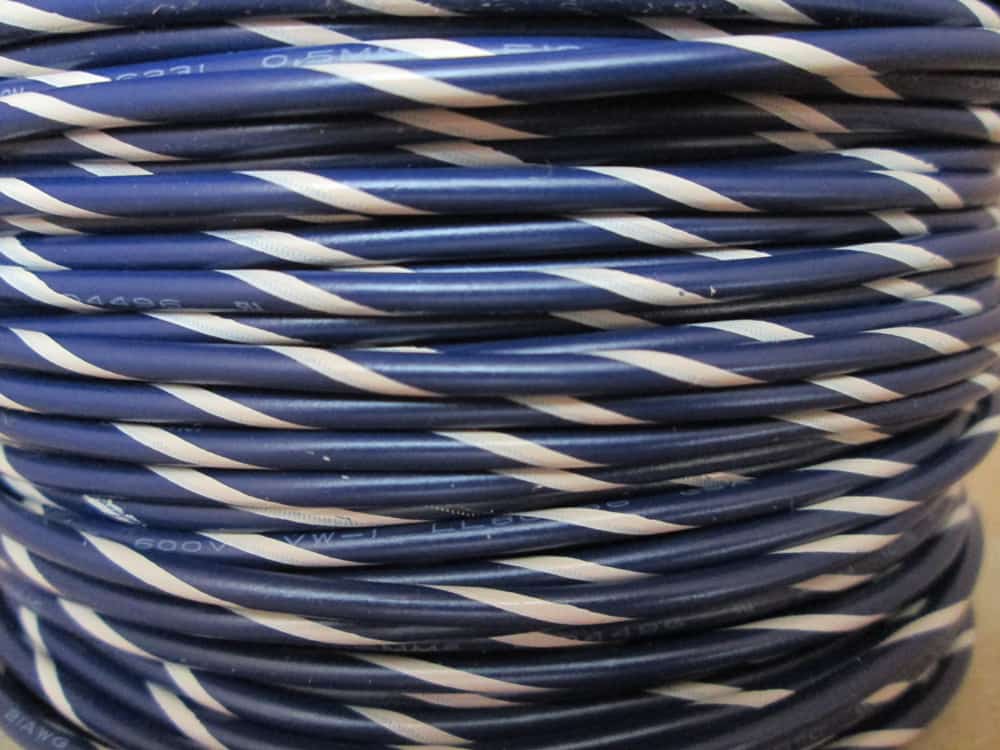 Spiral Striped Tri-rated 0.5mm Dark Blue/White